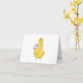 Cartoon Kip met Vleugels BLANK Kaart (Gele Bloem)