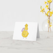 Cartoon Kip met Vleugels BLANK Kaart (Gele Bloem)
