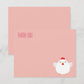 Cartoon Kip (wit) | Flatante kaart met dank (Voorkant / Achterkant)