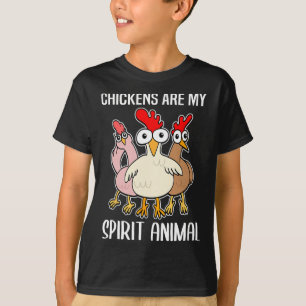 Cartoon Kiphouder Kippen Spiritueel Dier T-shirt