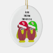 Cartoon Kippen in Santa Hats Keramisch Ornament (Rechts)