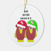 Cartoon Kippen in Santa Hats Keramisch Ornament (Links)