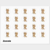 Cartoon Kitten Brown Sassy Kat Cute Cat Ronde Sticker (Vel)