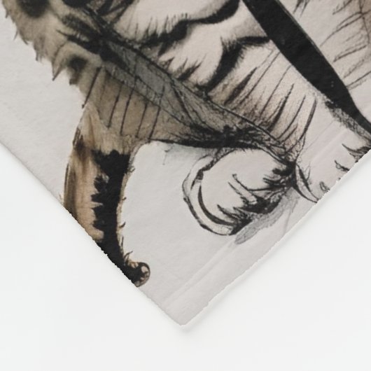 Cartoon kitten gestript kat stemmen grijs fleece deken (Hoek)