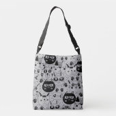 Cartoon Kitten Gezichten Canvas tas (Achterkant)