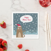 Cartoon kitten, kerstkerstmankat servet (Insitu)