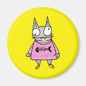 Cartoon Kitten Magneet (Voorkant)