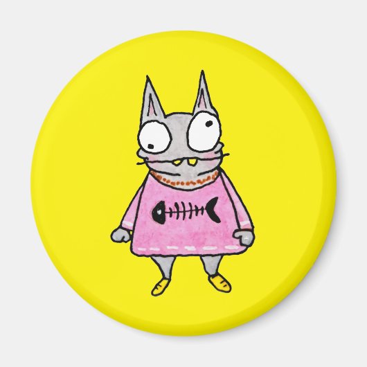 Cartoon Kitten Magneet (Voorkant)