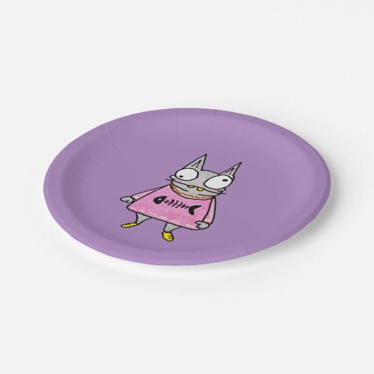 Cartoon Kitten Papieren Bordje (Gekanteld)