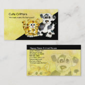 Cartoon Kitten Puppy Logo Visitekaartje (Voorkant / Achterkant)