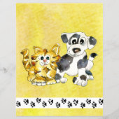 Cartoon Kitten Puppy Pet Sitting Flyer (Achterkant)