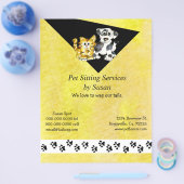 Cartoon Kitten Puppy Pet Sitting Flyer (Enkel)