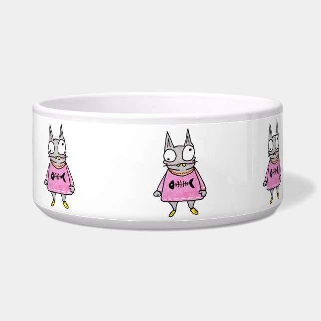 Cartoon Kitten Voerbakje (Rechts)