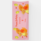 Cartoon Kitty Cat Kinder Happy Birthday - persoonl Spandoek (Verticaal)