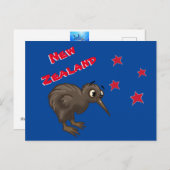 Cartoon Kiwi Bird Briefkaart (Voorkant / Achterkant)