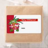 Cartoon Kiwi Bird Schattige Christmas Gift Label L (Insitu)