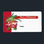 Cartoon Kiwi Bird Schattige Christmas Gift Label L<br><div class="desc">Vind meer schattige kiwi's in de categorie "vogels".</div>