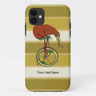 Cartoon Kiwi Bird Unicyling iPhone 11 Hoesje