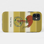 Cartoon Kiwi Bird Unicyling Case-Mate iPhone Case (Achterkant (horizontaal))