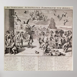 Cartoon klaagt over het rampzalige experiment poster