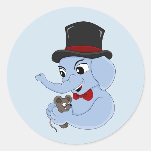 Cartoon klassieke ronde sticker (Voorkant)