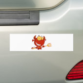 Cartoon kleine duivel met Pitchfork Bumpersticker (Op auto)