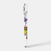 Cartoon kletst over de hele wereld vrolijke Kinder iPhone 15 Case (Linkerkant)
