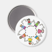 Cartoon kletst over de hele wereld vrolijke Kinder Magneet (Voorkant / Achterkant)