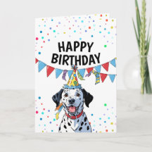 Cartoon Kleurrijke Confetti Dalmatische Verjaardag