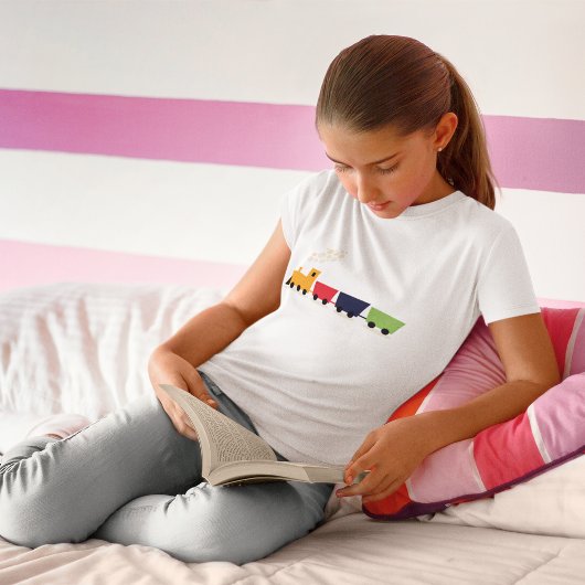 Cartoon kleurrijke Speelgoed trein T-shirt