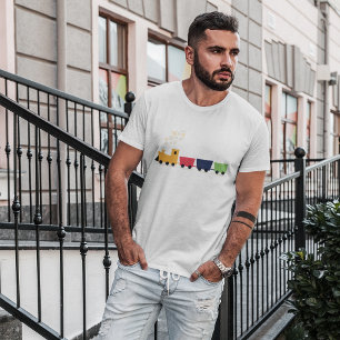 Cartoon kleurrijke Speelgoed trein T-shirt