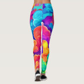 Cartoon Kleuruitbarsting Kunst Leggings (Achterkant)
