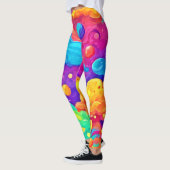 Cartoon Kleuruitbarsting Kunst Leggings (Links)