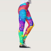 Cartoon Kleuruitbarsting Kunst Leggings (Rechts)