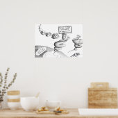 Cartoon klimaatverandering poster (Keuken)