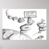 Cartoon klimaatverandering poster (Voorkant)