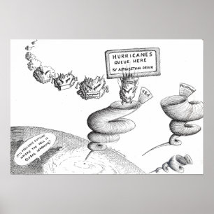 Cartoon klimaatverandering poster