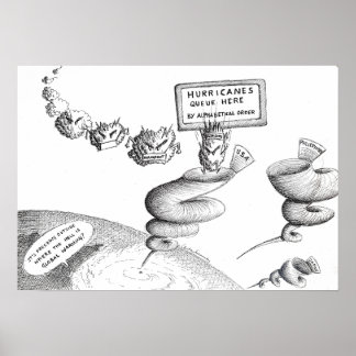 Cartoon klimaatverandering poster