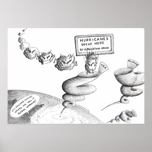 Cartoon klimaatverandering poster (Voorkant)