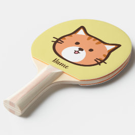 Cartoon knuffelkat tafeltennisbatje