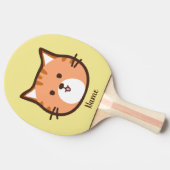 Cartoon knuffelkat tafeltennisbatje (Zijkant)