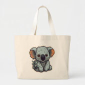 CARTOON KOALA BEER GROTE TOTE BAG (Voorkant)