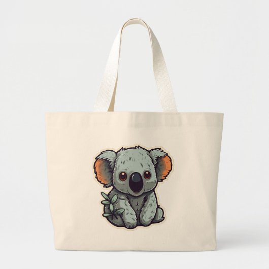 CARTOON KOALA BEER GROTE TOTE BAG (Voorkant)