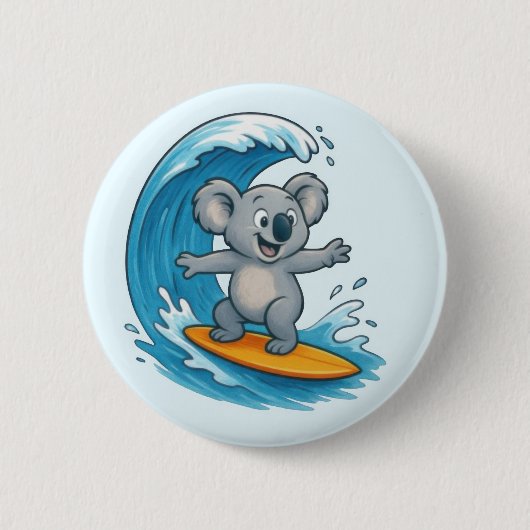 Cartoon Koala Beer Ronde Button 5,7 Cm (Voorkant)