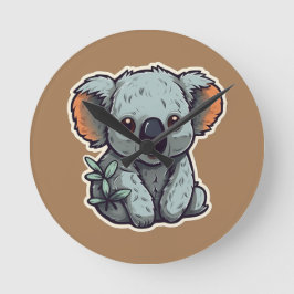 CARTOON KOALA BEER RONDE KLOK