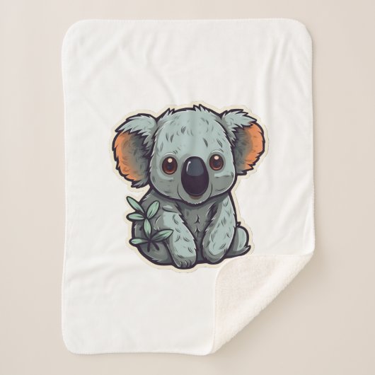 CARTOON KOALA BEER SHERPA DEKEN (Voorkant)