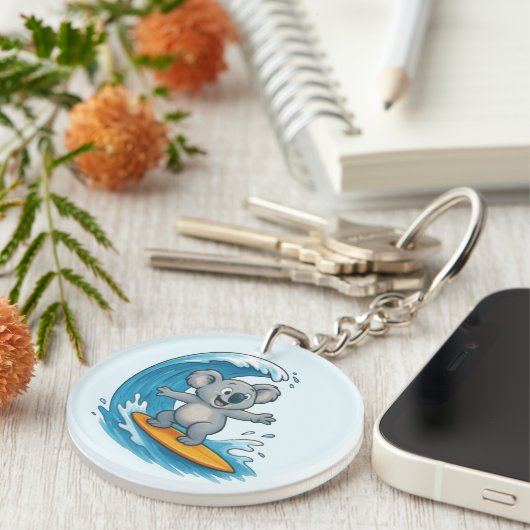 Cartoon Koala Beer Sleutelhanger (Voorkant Rechts)