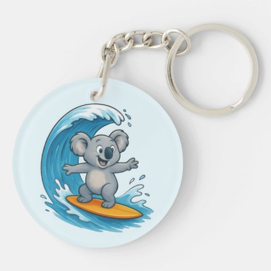 Cartoon Koala Beer Sleutelhanger (Achterkant)