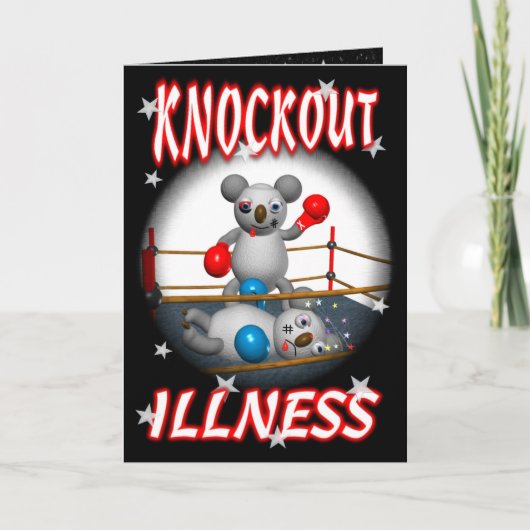 Cartoon Koala Boxer Get well kaart (Voorkant)