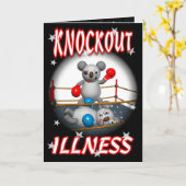 Cartoon Koala Boxer Get well kaart (Gele Bloem)